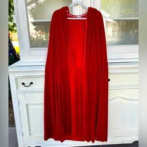Long Red Velvet Cape